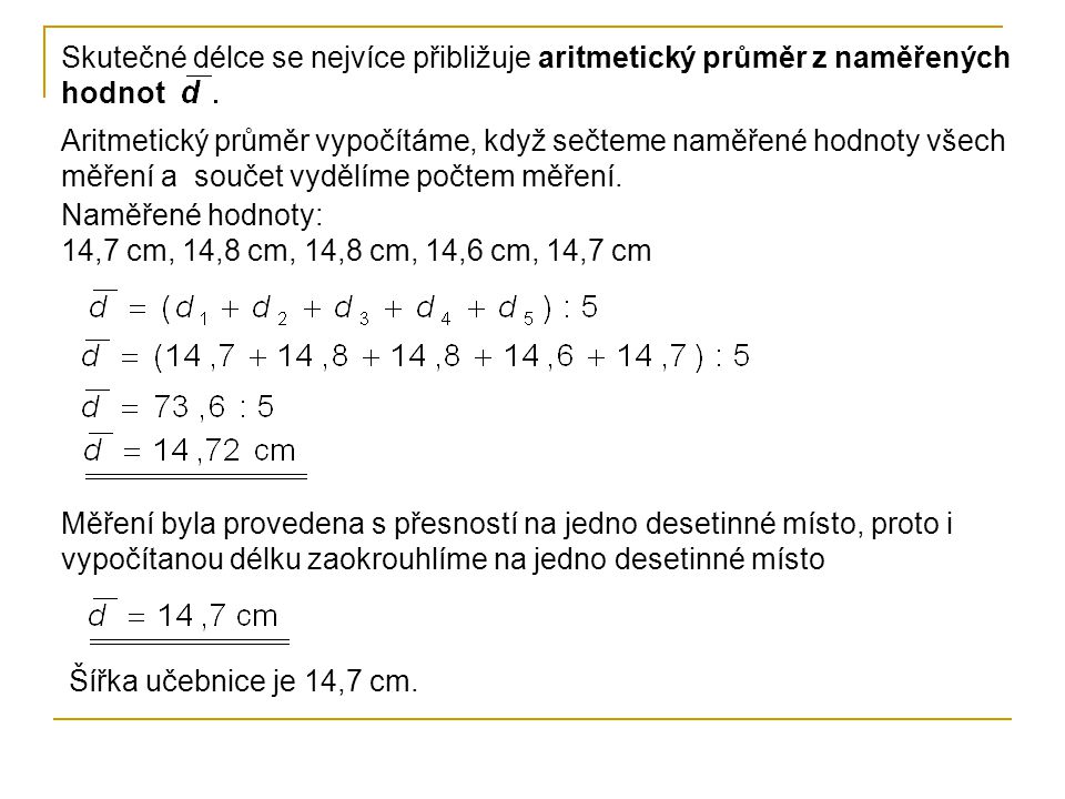 aritmetický průměr z pěti měření